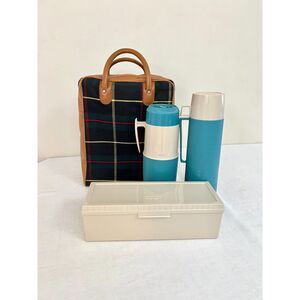 Vintage King-Seeley Thermos Picnic Set Complete 4 Piece Set EXCELLENT COND.